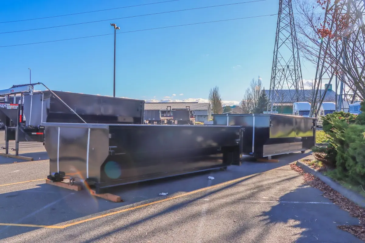 Roll-off dumpster ready for waste disposal at job site for Concrete Dumpster Rental in Slippery Rock